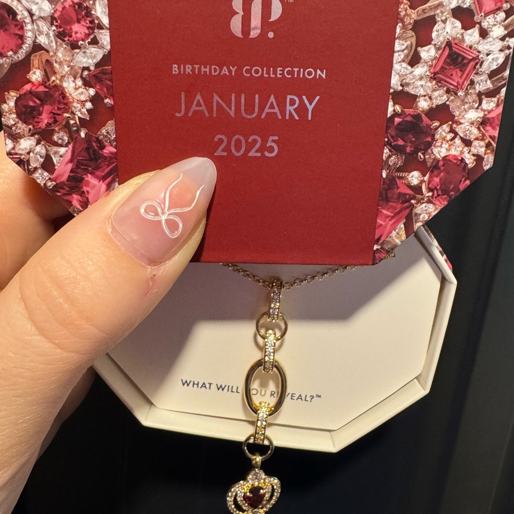 Gold and Red January Birthstone Necklace